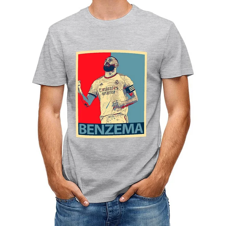 Karim Benzema Inspired Portrait Poster Short Sleeve T-Shirt