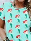 Vacation Retro Mermaid Print T-Shirt