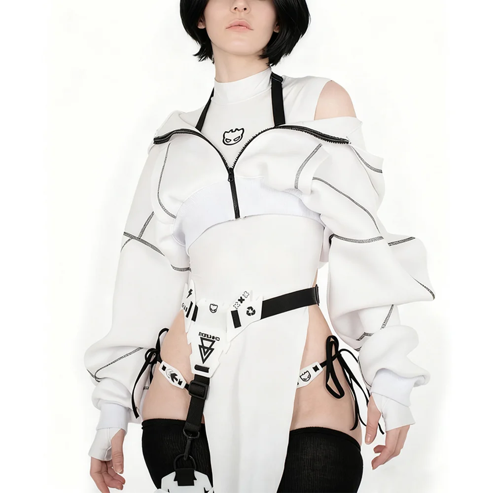 Cyberpunk Futuristic Mechanical Style Women's Sports Yoga Outfit Set