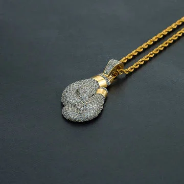 Boxing Gloves Pendant Necklace (24 inches)