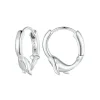 Whale Hoop Earrings 925 Sterling Silver