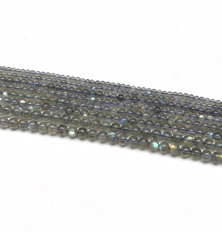 1 Piece Diameter 4mm Diameter 5mm Diameter 6 Mm 1-1.5mm Beaded Natural Stone Labradorite Round Beads