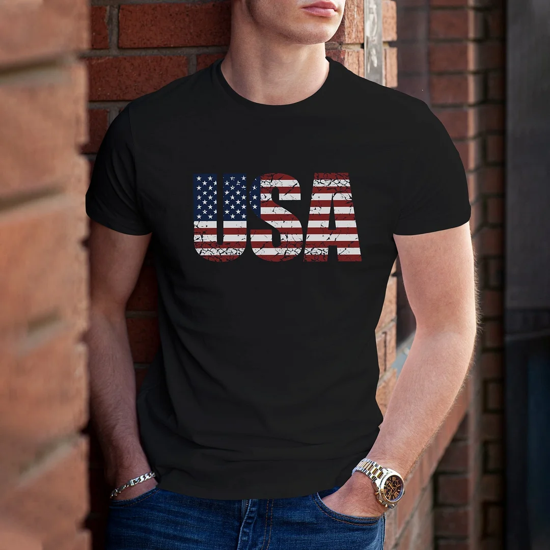 Memorial Day USA Letter Mens Funny T'Shirt