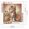 Fleur chaton-plein rond diamant peinture-30 * 30cm