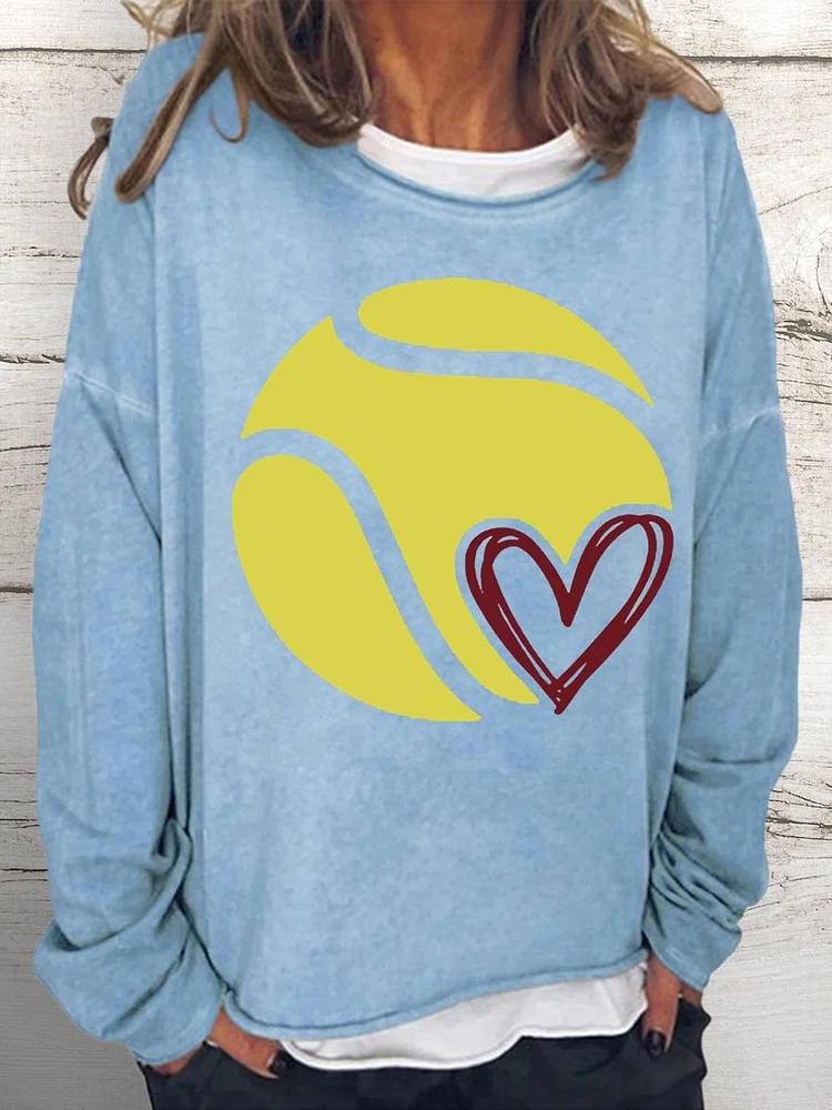 Tennis love Women Loose Sweatshirt-Annaletters