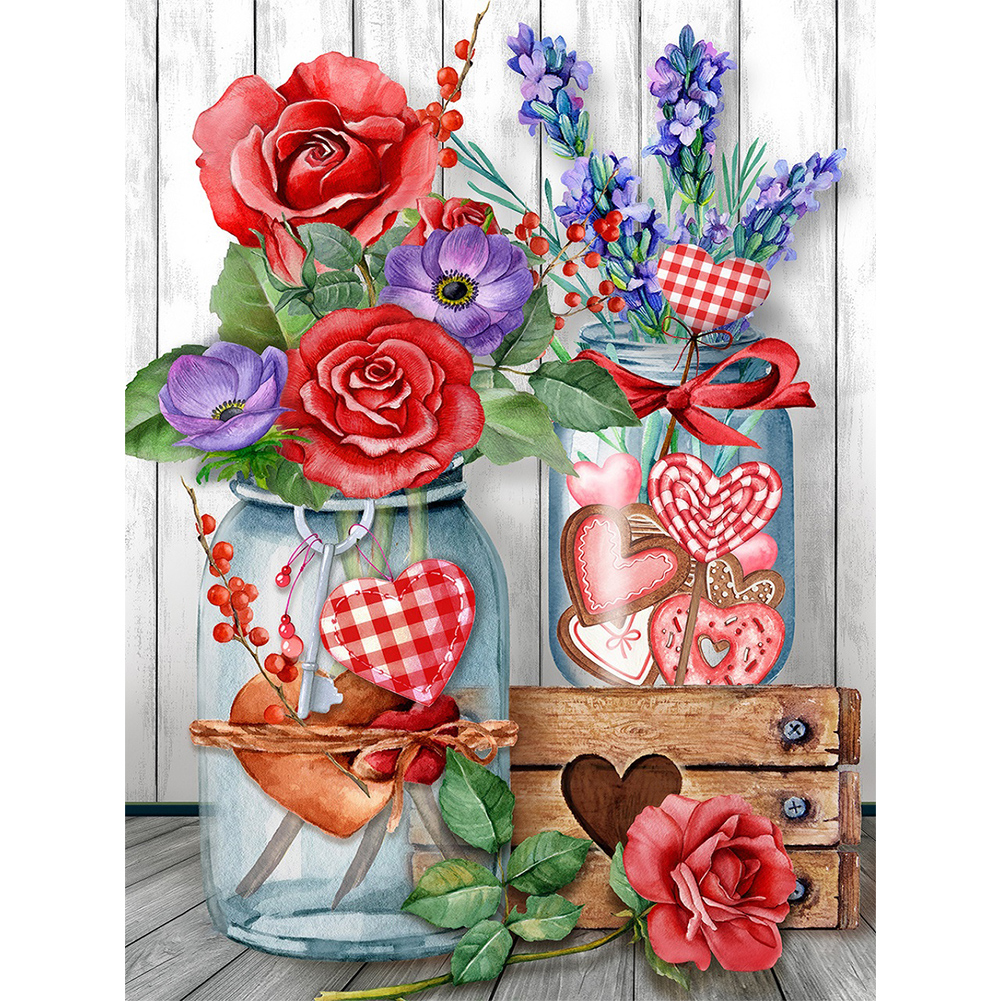 

Valentines Flower - Round Drill Diamond Painting - 30*40CM, Round diamond 30*40cm, 501 Original