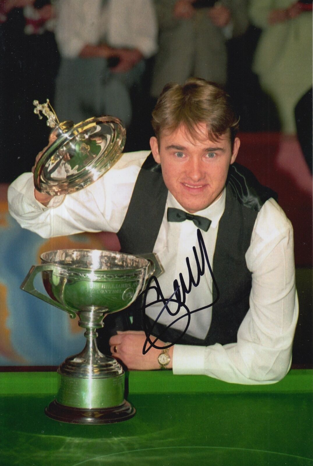 STEPHEN HENDRY HAND SIGNED 12X8 SNOOKER Photo Poster painting PROOF 1.