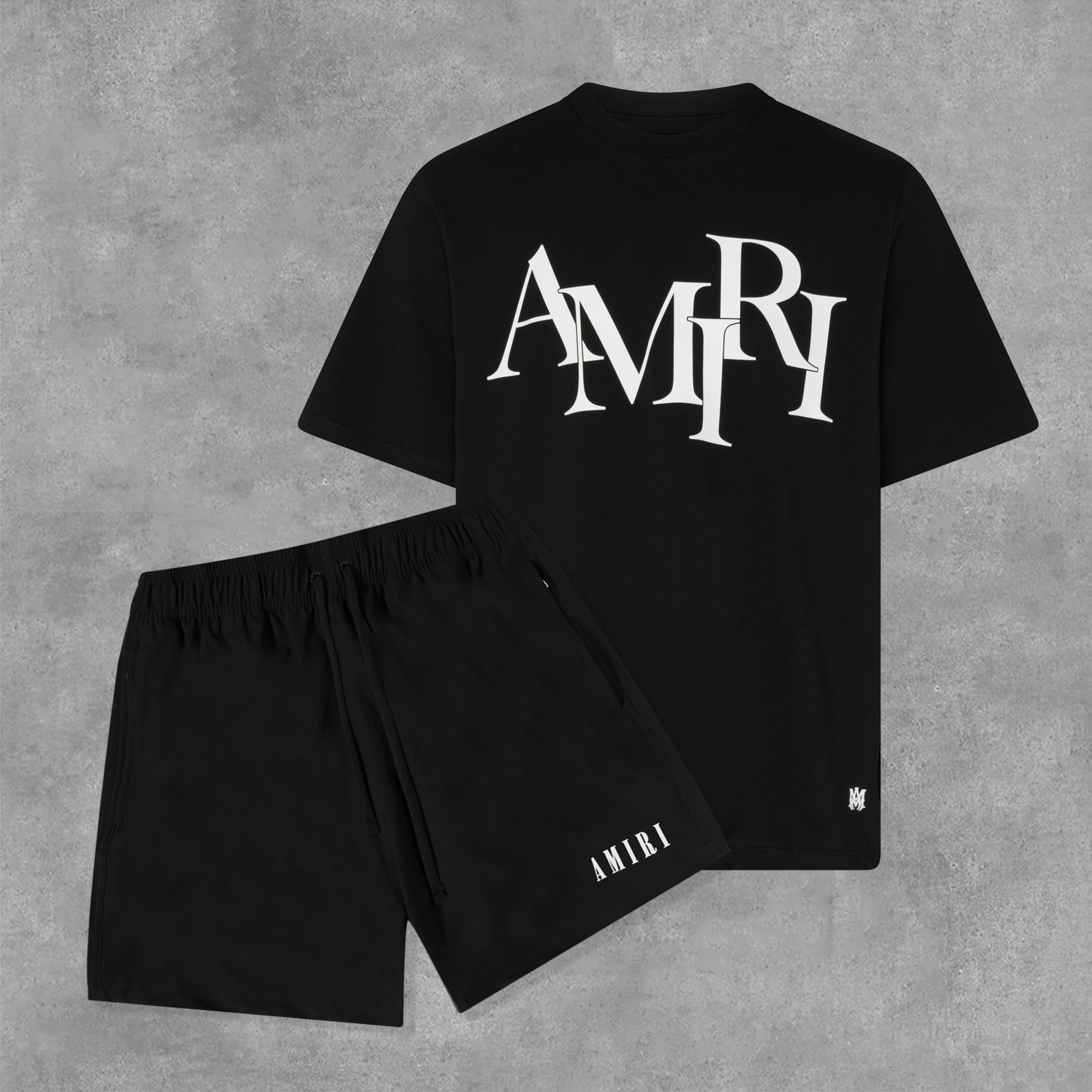 Amiri White Letters Printed T-Shirt And Shorts Co-Ord