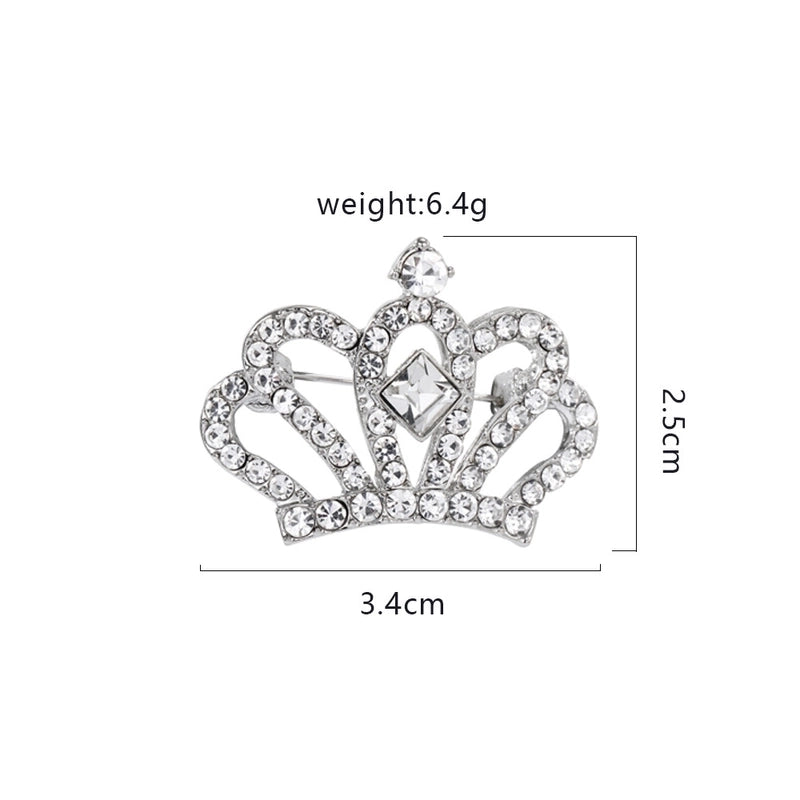 Minimalist Pin Crown Alloy Rhinestone Zircon Women’S Brooches
