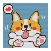 Cute Corgi Dog-14CT Stamped Cross Stitch Kit(25x25cm)