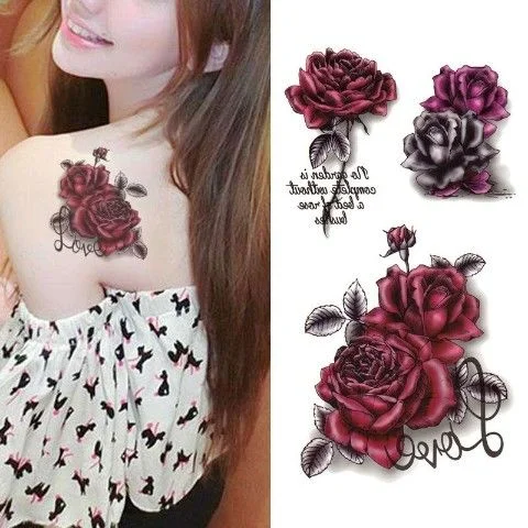 Sdrawing 4/5/9/10/18 PIeces Long Lasting Blue Flower Jewelry Tattoo Sticker Sexy Belly Block Scar Stretch Marks Waterproof Tattoo Sticker