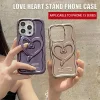 Iphone 15/14 Series Electroplated Love Stand Phone Case