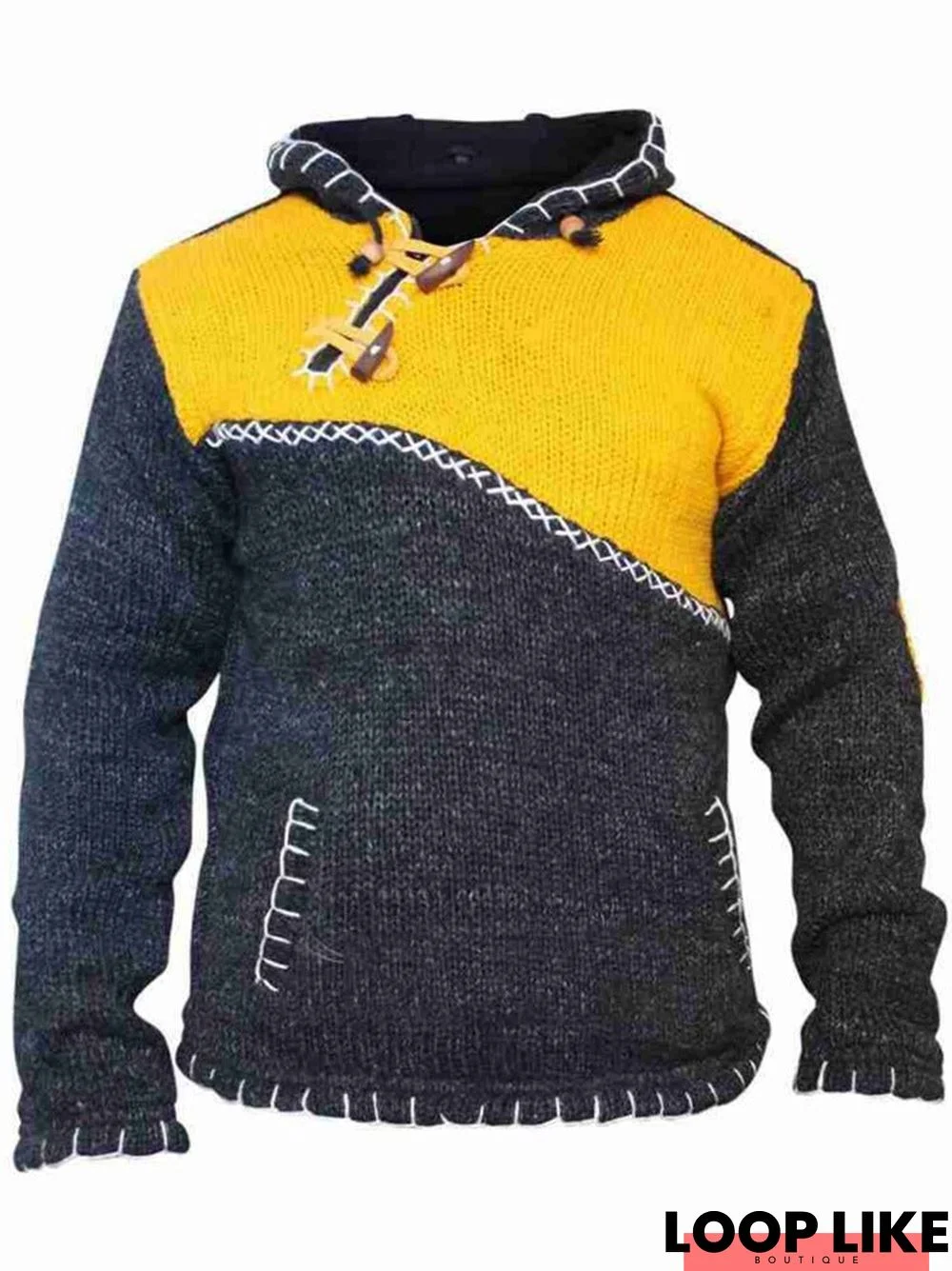 Men's Casual Splicing Sweater