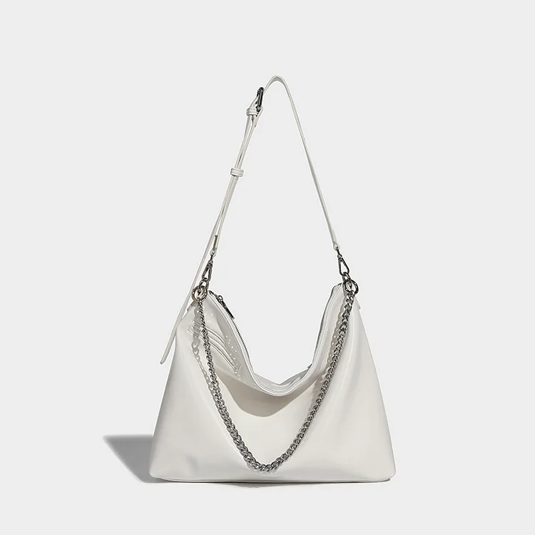 High grade soft leather commuting crossbody women's large capacity chain underarm fashionable tote bag, trendy_ viptrois