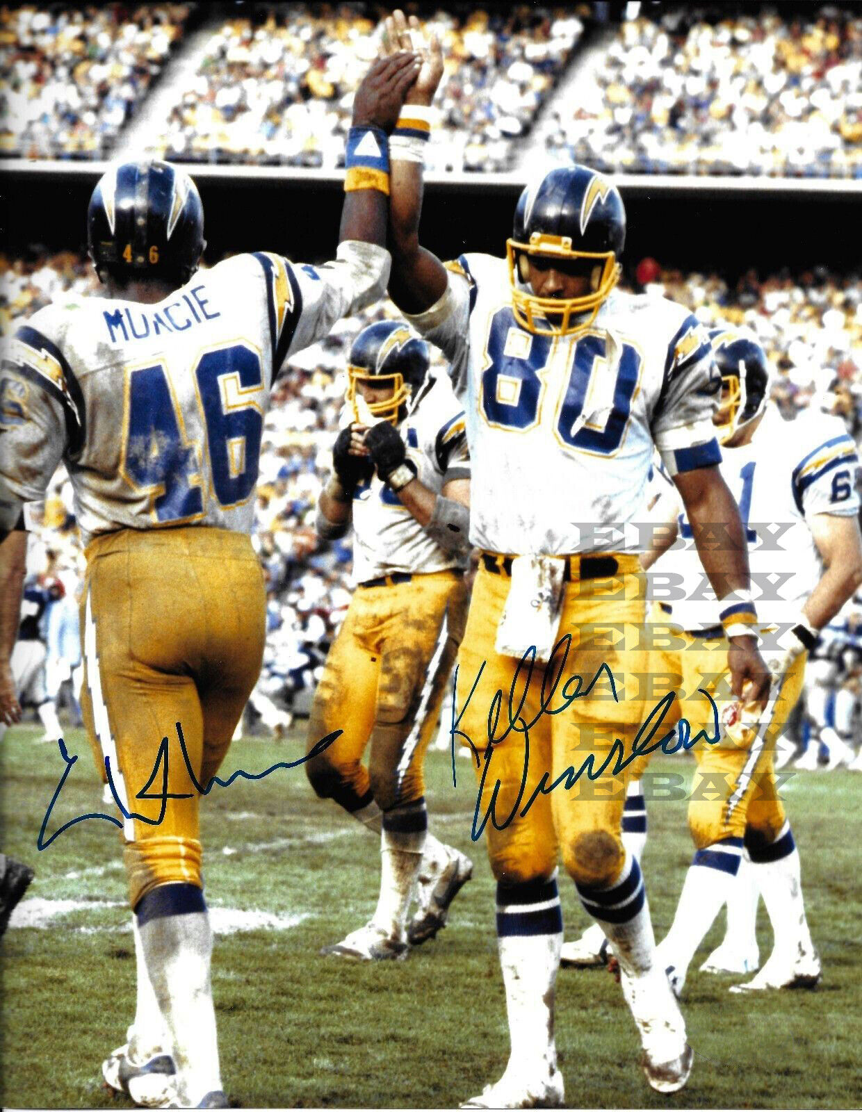 Kellen Winslow & Chuck Muncie Chargers Signed Autographed 8x10 Photo Poster painting Reprint