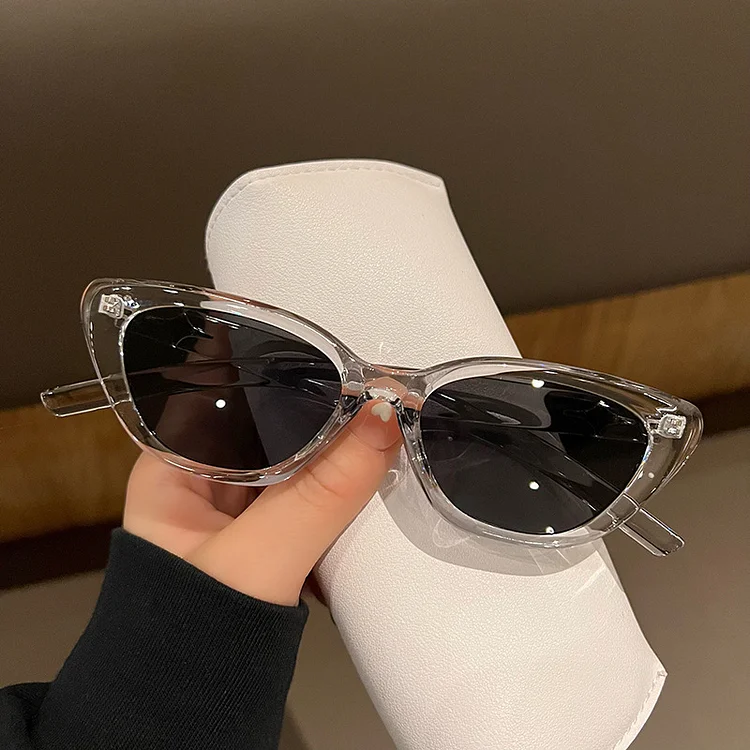 Vintage Cat Eye Sunglasses Women Men Luxury Clear Color Sun Glasses Shades UV400 Female Trend Small Frame Beach Glasses