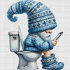 (Small Size)Gnome Going To The Toilet - 18CT Counted Cross Stitch - 25*25cm
