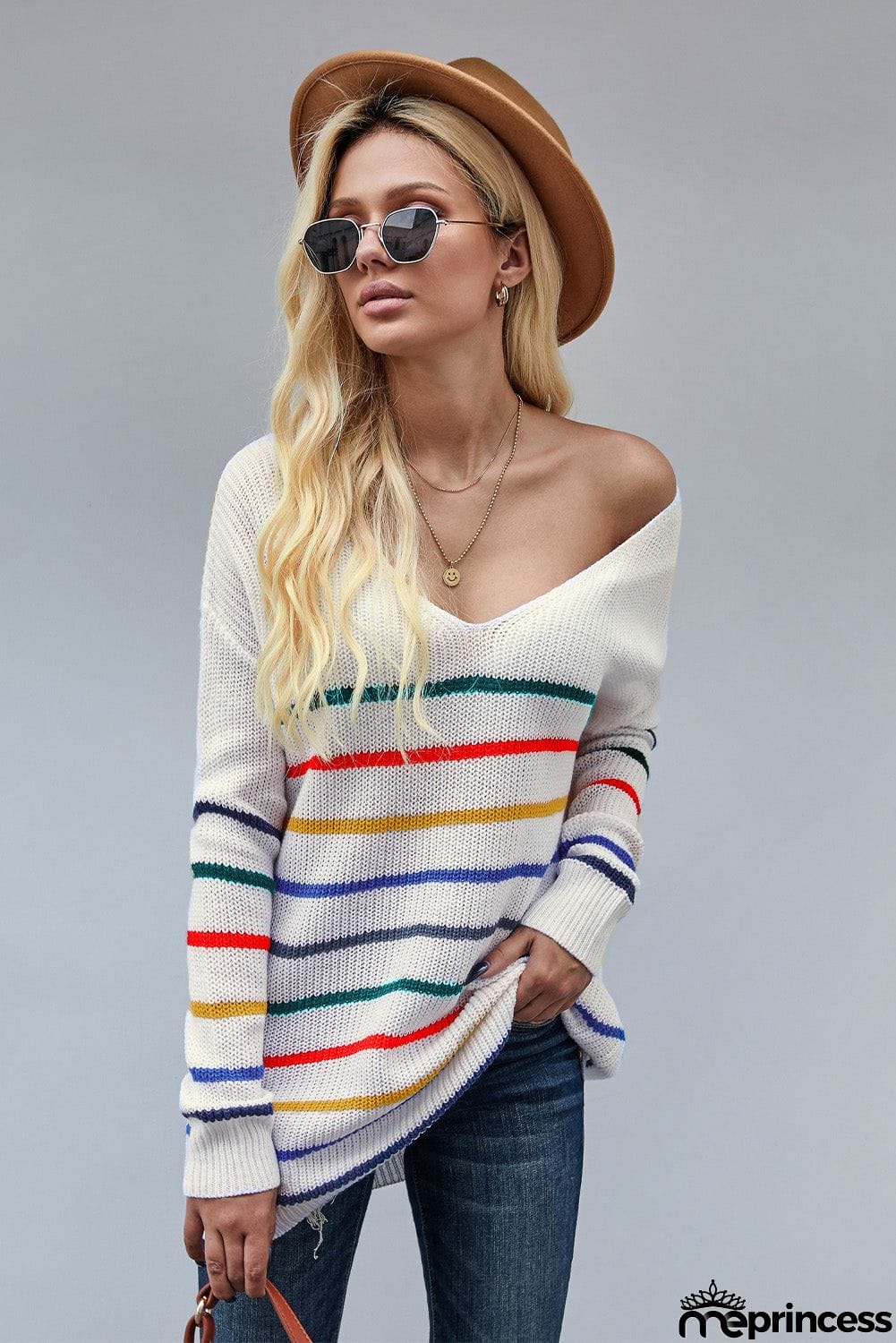 Multicolor Striped Knit Sweater