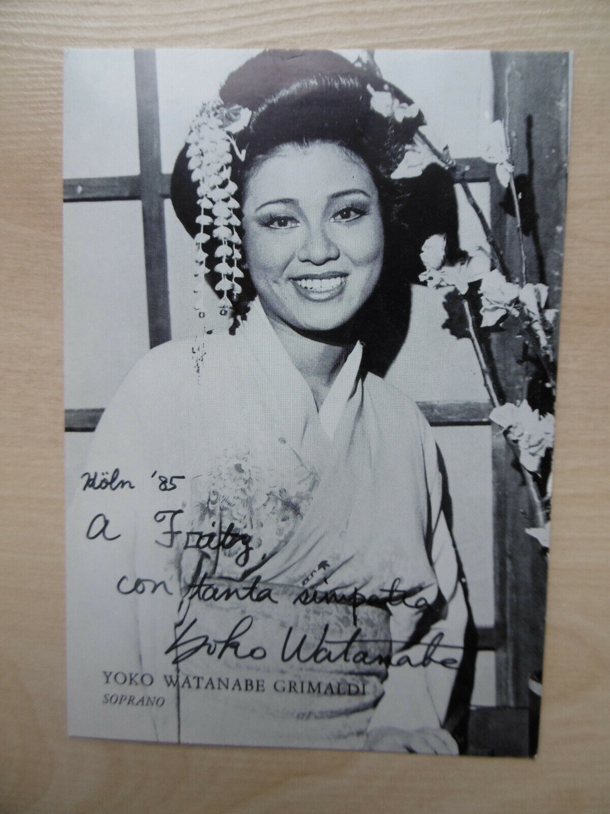Yoko Watanabe Opera signed 4x6 inch Photo Poster painting autograph