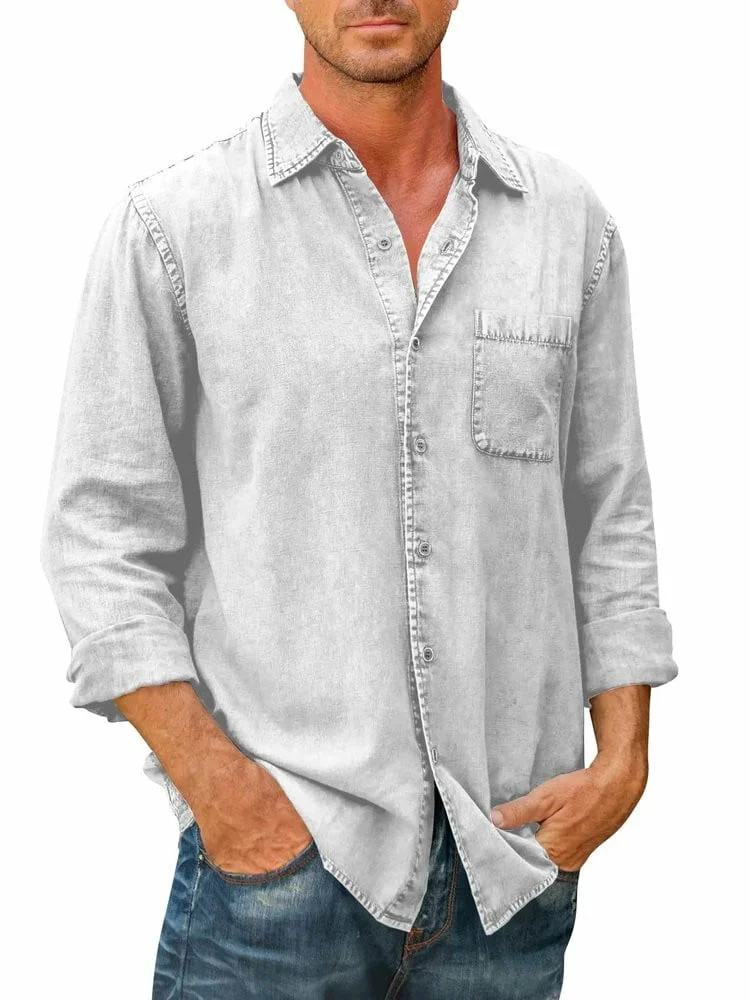 Men's Vintage Casual Denim Cotton Shirt