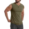  Men's Stylish Sleeveless Henley Tank Top for Summer Fitness and Casual Wear by Inlyline