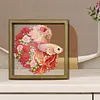Diamond Painting Special Shaped Drill Roses and Goldfish With Frame(8.46x8.46inch)