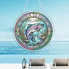 Diamond Painting Single-Sided Acrylic Born to Fish Pendant for Home Wall Door and Window Decoration