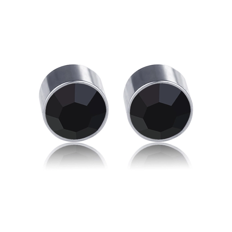 New Color Diamond Titanium Steel Magnetic Stud Earrings