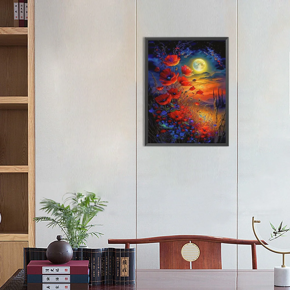 Diamond Painting - Full Round Drill - Poppy Moonlight(Canvas|30*40cm)