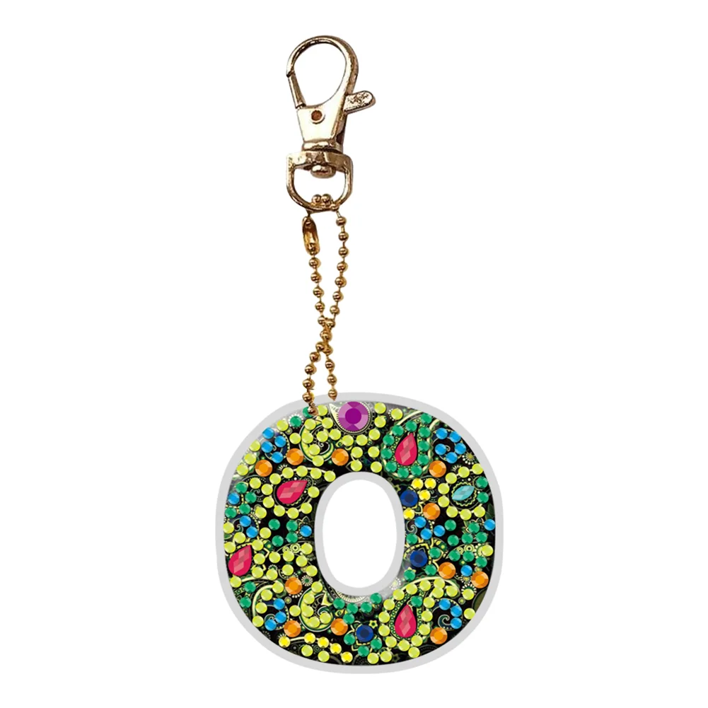 DIY Diamond Art Keychains Handmade Point Drill Key Ring Letters Lady Bag Pendant