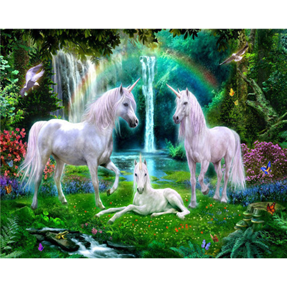 

40*50CM - Square Drill Diamond Painting - Unicorn And Rainbow, 501 Original