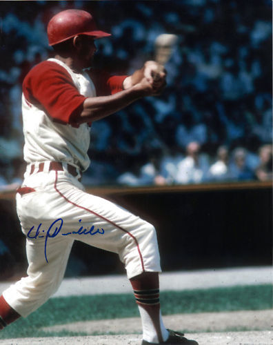 VIC DAVALILLO CLEVELAND INDIANS ACTION SIGNED 8x10