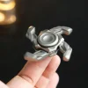 Mini Mechanical Open-armor Fingertip Gyroscope Snap Coin Push Card EDC Toy