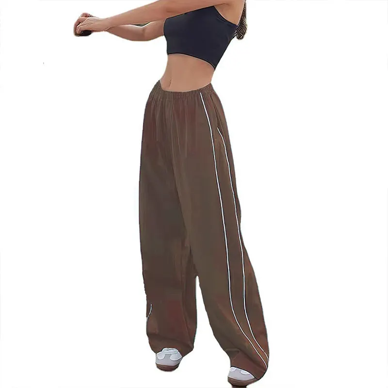 Uveng Uveng New Fashion Personality On Both Sides Of The Draw Rope Casual Loose Waist Multi-Color Trousers