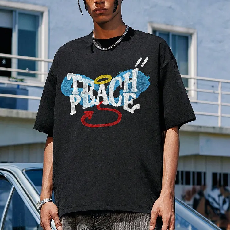 Teach Peace Printed Men's T-shirt