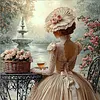 (4-Pack)Retro Girl-Full Round Diamond Painting 30*30CM