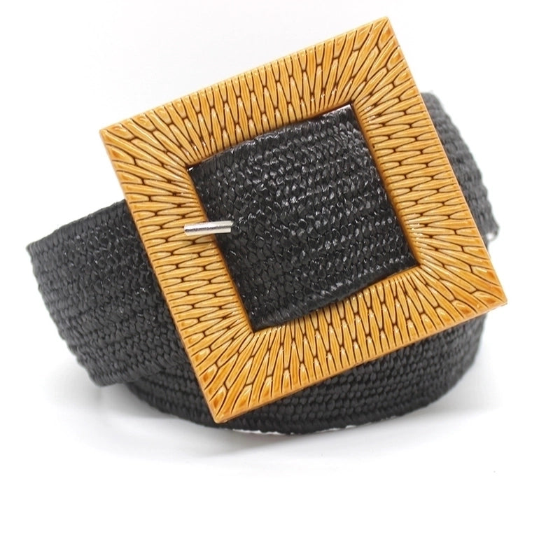 Basic Minimalist Square Straw Women’s Woven Belts