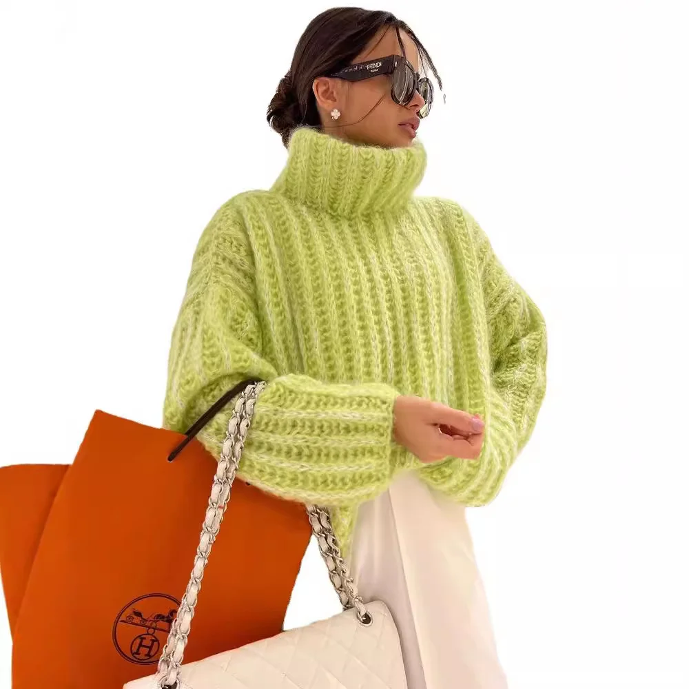 Nigikala Nigikala Winter New Sweater Knitted Jersey Women's Fluffy Long-Sleeved Sweater