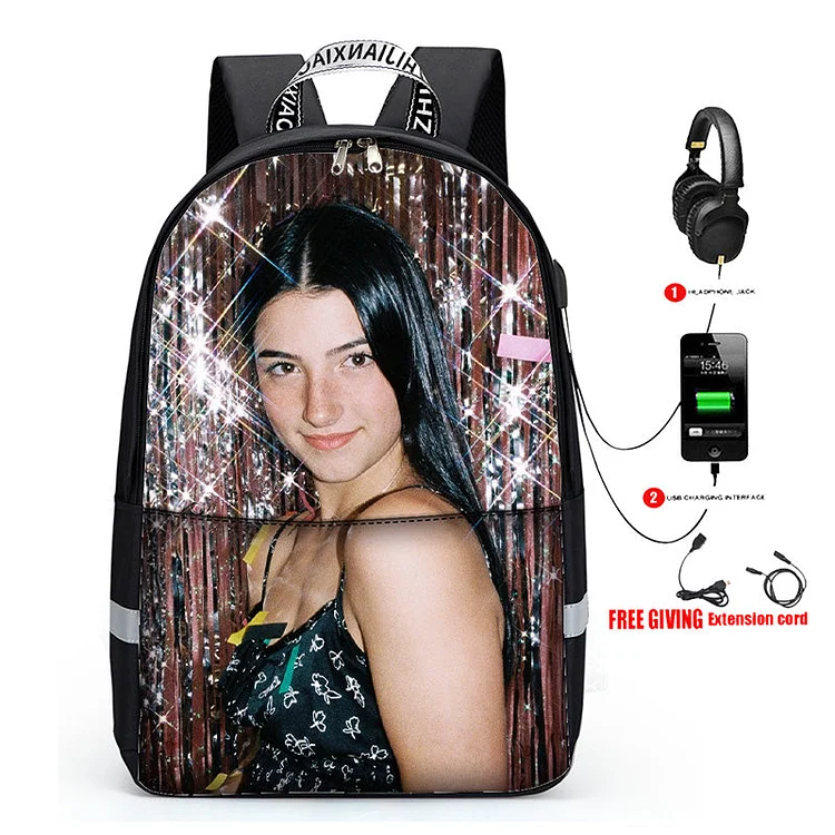 MayouLove Charli Tiktok Fashion 3D Backpack for Women Men Girls Travel Cool Bookbag-Mayoulove