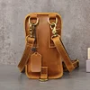 Crazy Horse Leather Retro Crossbody Bag, New Style Waist Bag, Men's Leather Belt Mini Bag, Pure Cowhide Mobile Phone Bag, Genuine Leather Trendy Bag