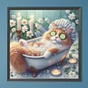Bathing Kitten - Round Drill Diamond Painting - 40*40CM