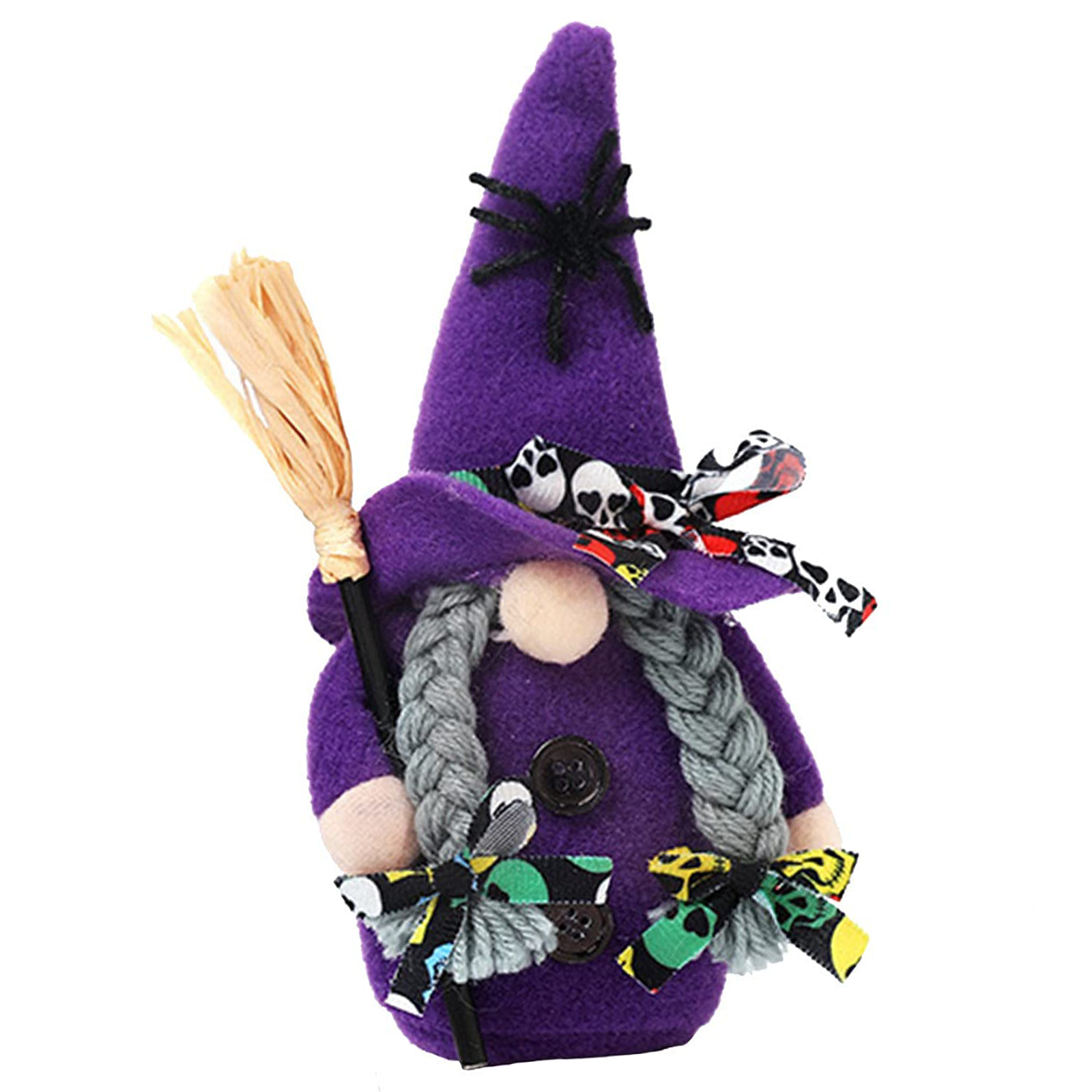 

Halloween Witches Gnomes Doll Halloween Plush Faceless Doll with Broom, 501 Original