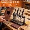 4PCS Square Hole Drill Bits 6.4/8/9.5/10/12.7mm for Precise Woodworking