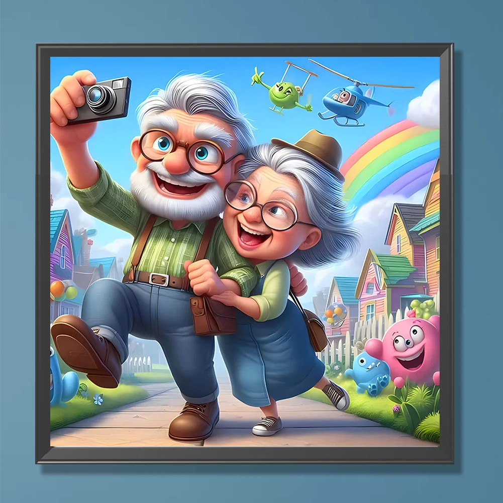 Diamond Painting - Full Round Drill - Old Couple(Canvas|30*30cm)