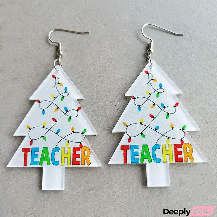 Christmas Themed Acrylic Dangle Earrings