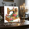 Framed Diamond Painting - Special Shaped - Sewing Machine (25x25cm)