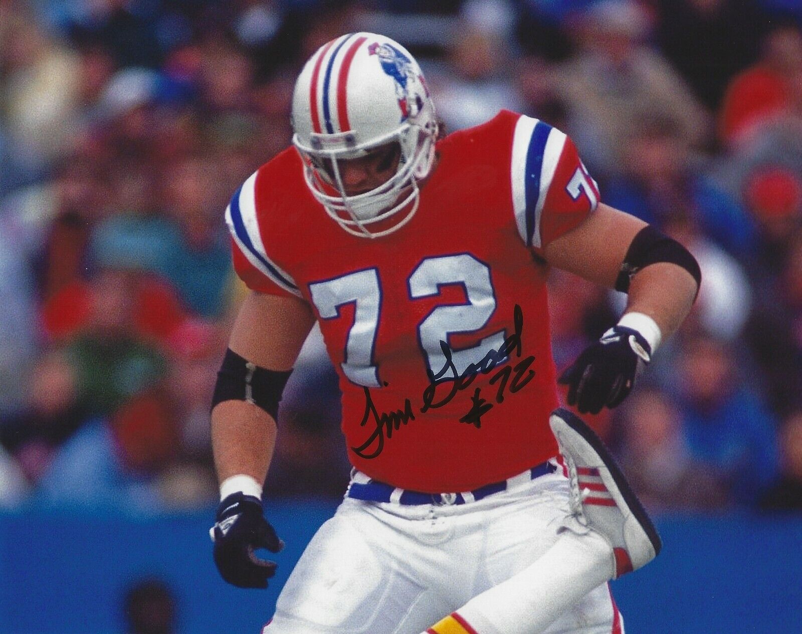Signed 8x10 TIM GOAD New England Patriots Autographed Photo Poster painting - w/COA