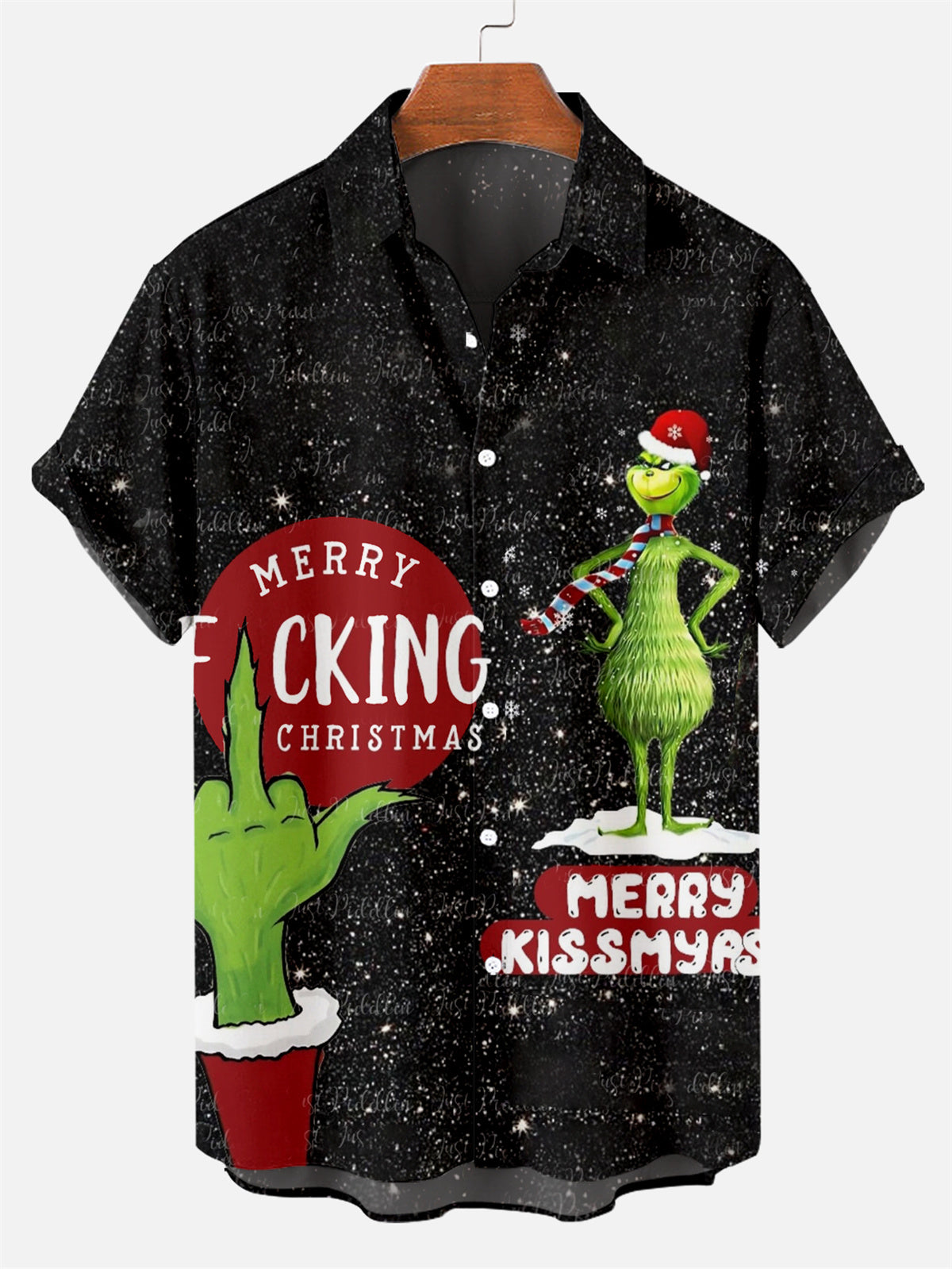 Men's Christmas Creative Design Short Sleeve Shirt PLUSCLOTHESMAN
