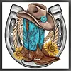 Western Cowboy Boot Hat-11CT Stamped Cross Stitch 45*45cm tapestrymarket