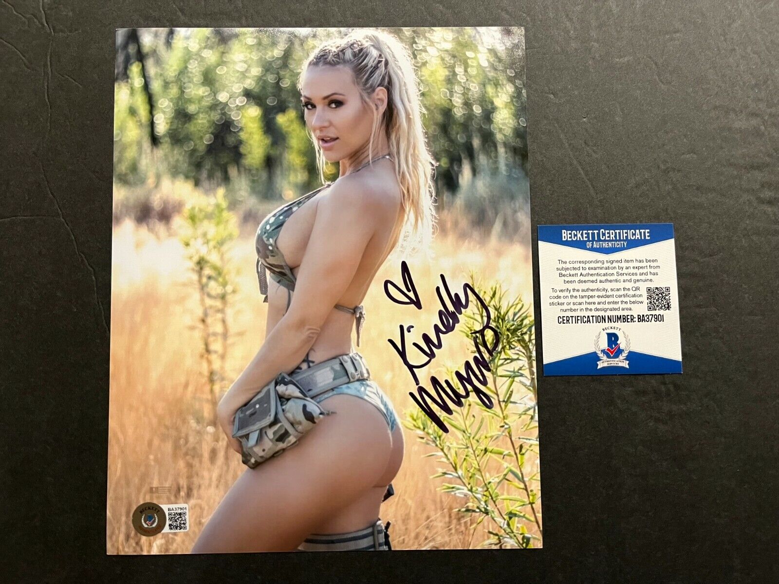 Kindly Myers signed autographed sexy Playboy model 8x10 Photo Poster painting Beckett BAS Coa